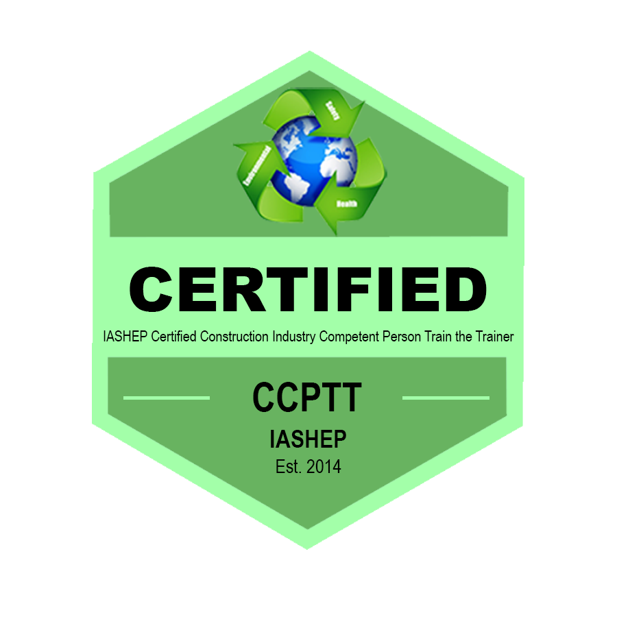 IASHEP Certified Construction Industry Competent Person Train the Trainer Course (CCPT) badge